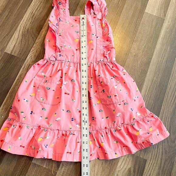 Hanna Andersson Girls Pink Bird Print Ruffle Apron Style Swing Dress Size US 6-7 - Picture 6 of 7